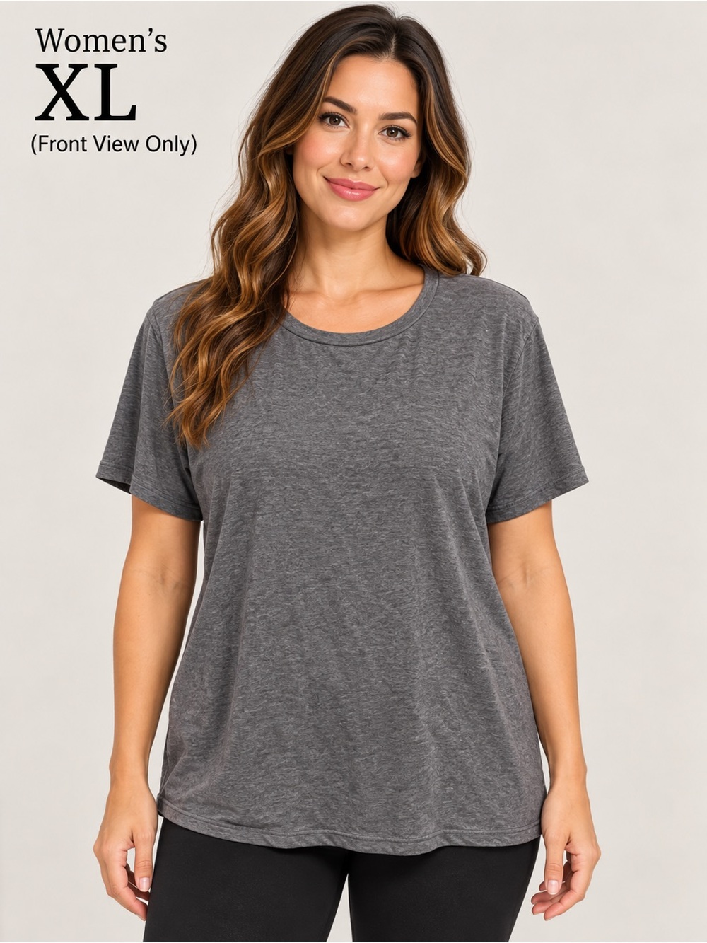 Members mark Women's Relaxed Crewneck Tee - Charcoal Gray SIZE XL